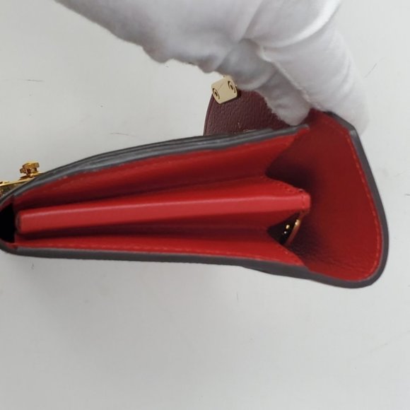 100% Auth Louis Vuitton Pallas Bifold Red Wallet - Picture 9 of 14